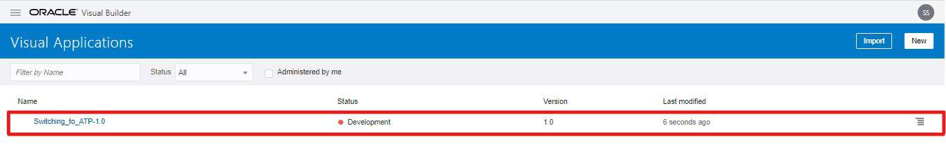 Application Imported