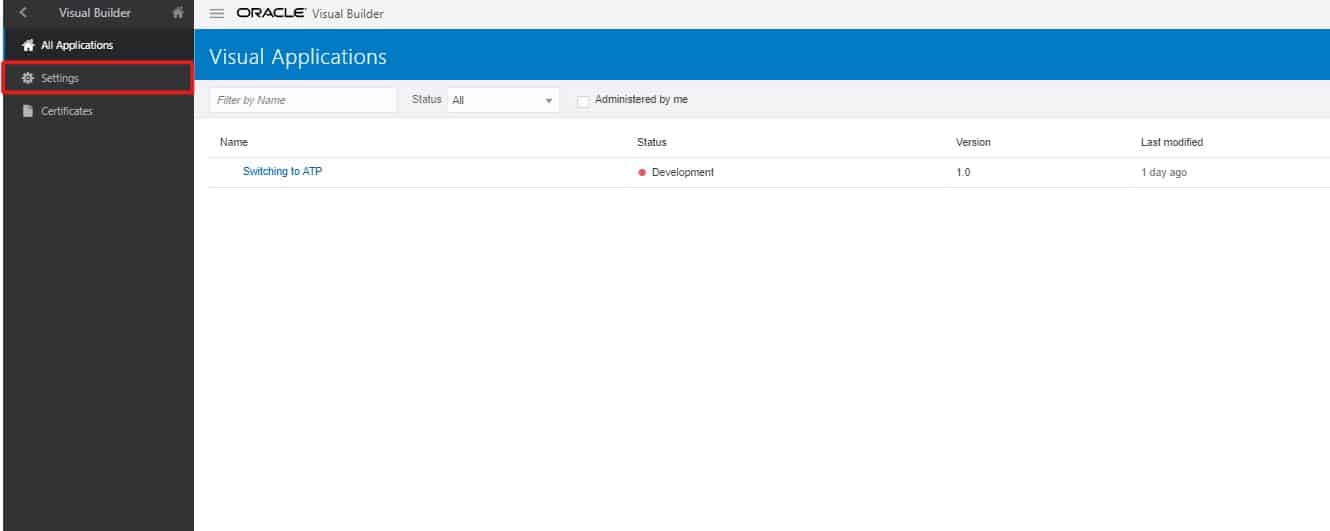 All Application Settings Window