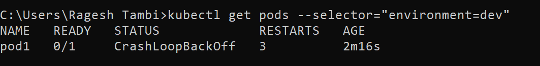Equality based selector