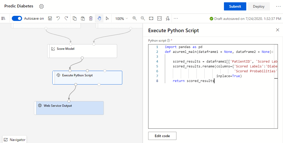 execute python script