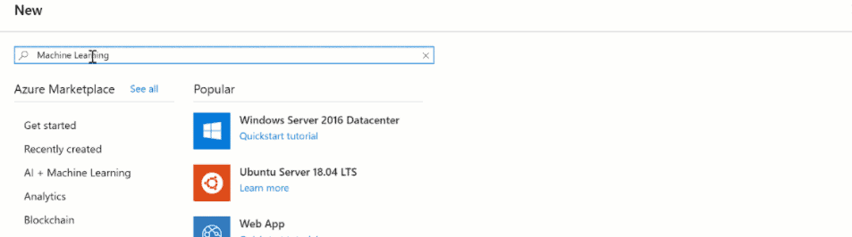 Screenshot of search ML.