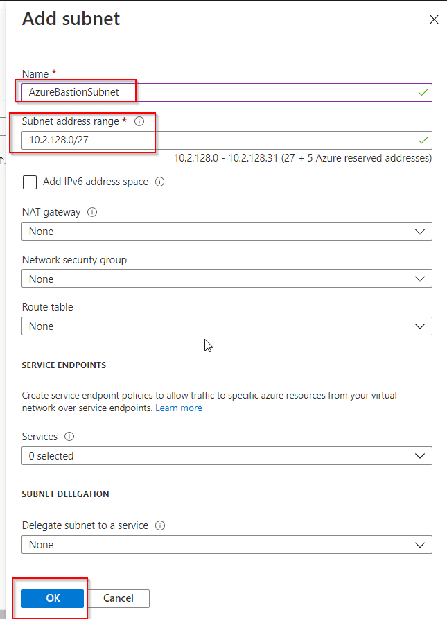 create subnet