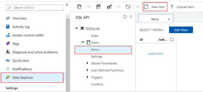  add data in cosmos db.