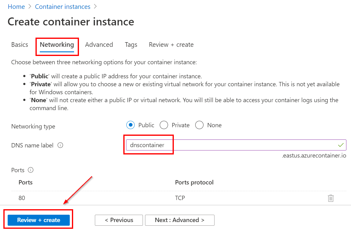 azure container instance