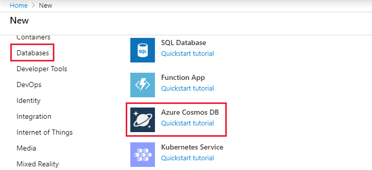 Create Azure Cosmos DB