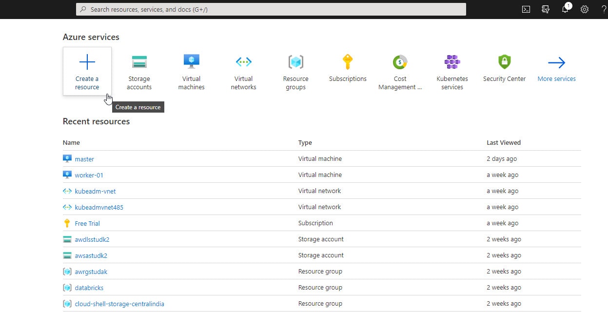 Azure storage on portal