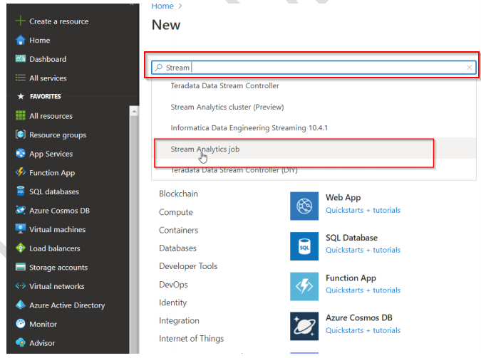 Stream Analytics job