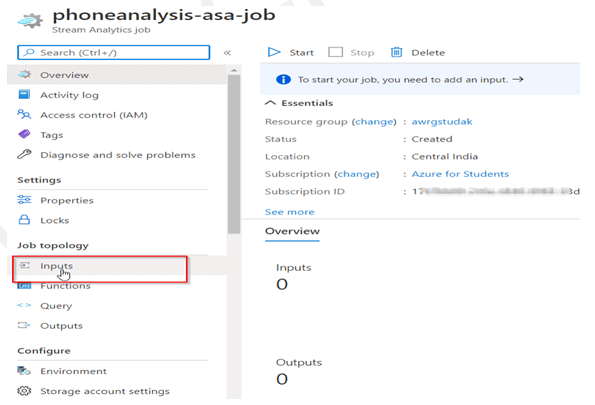 Input job specification