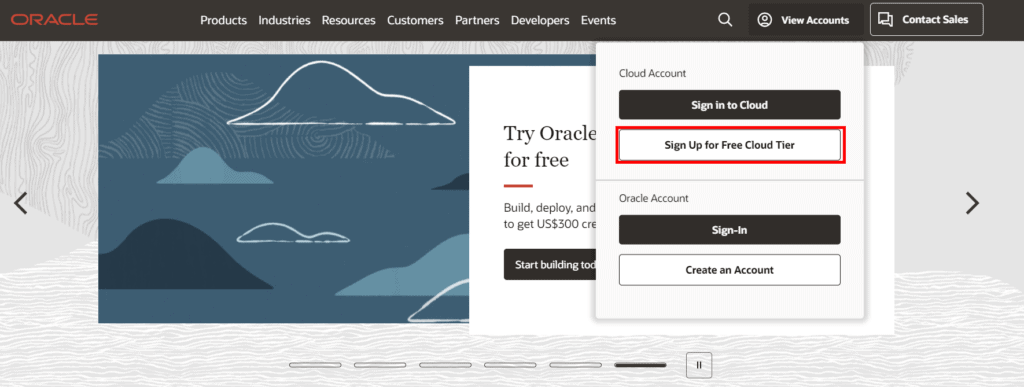 Sign Up for Free Tier