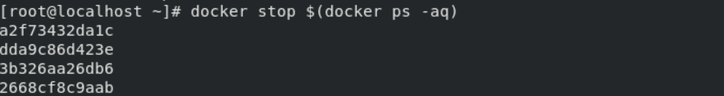 stopping all the containers