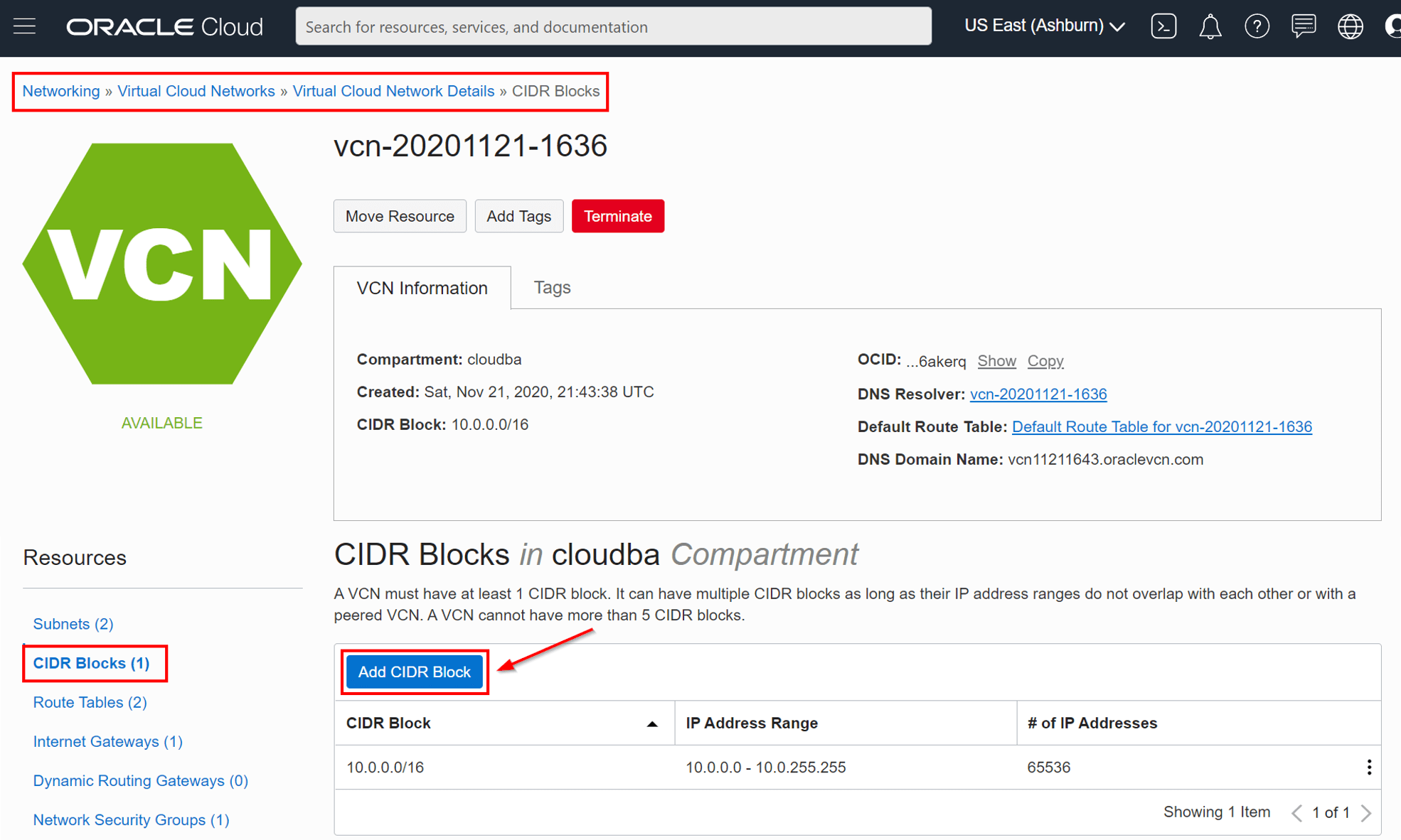 modifiable vcn, subnet
