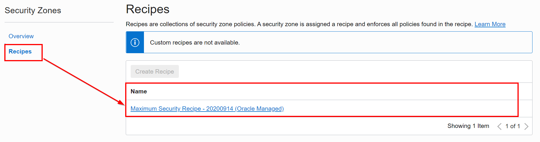 security zone recipes