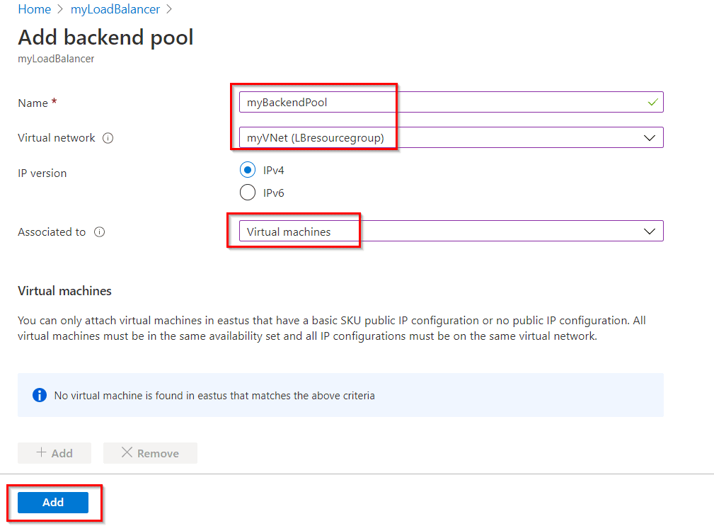 create backedend pool