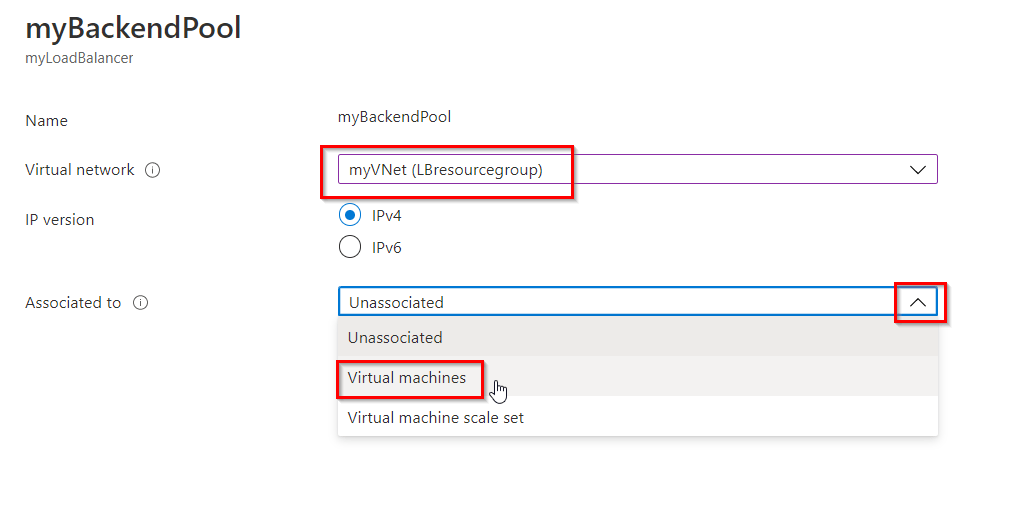 add vm to backend pool