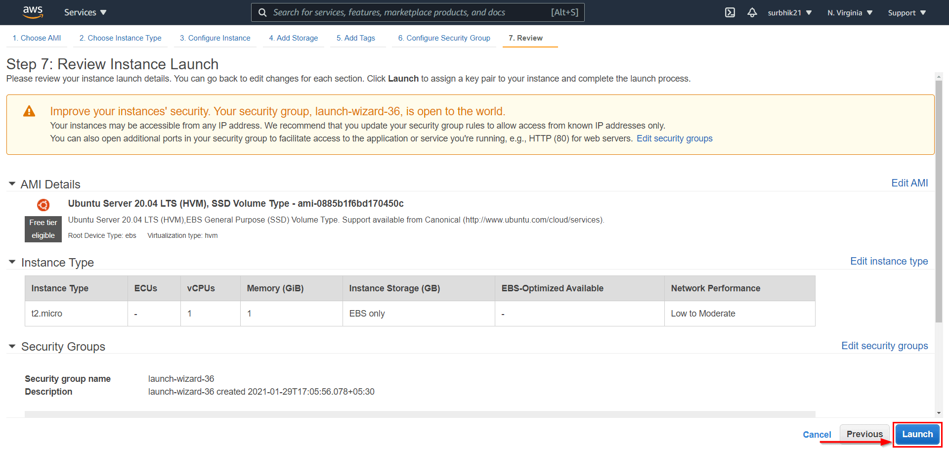 Launch EC2 Instance