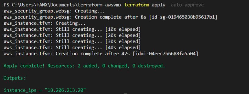 terraform apply