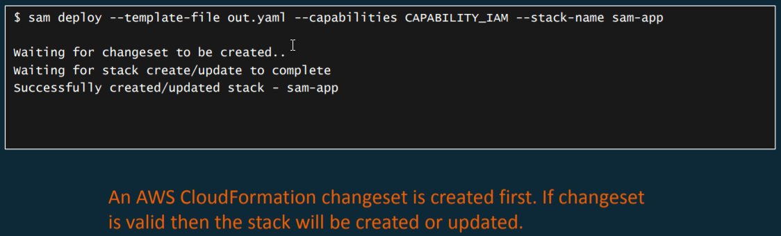 AWS Serverless Application Model deploy