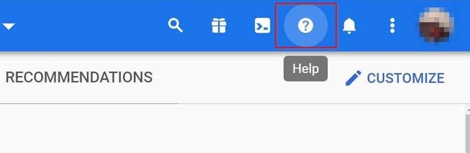 GCP Help Button