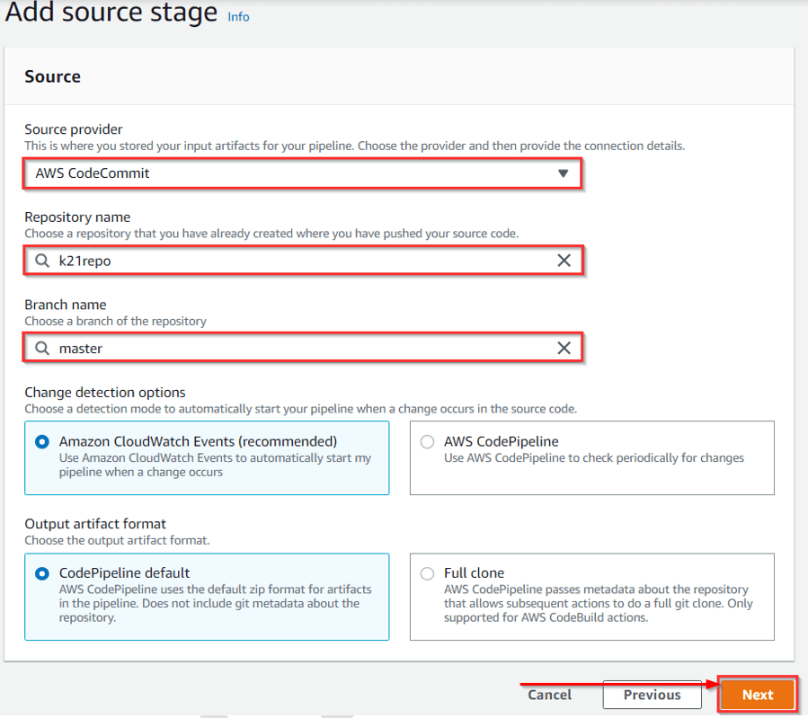 Deploy AWS CodePipeline