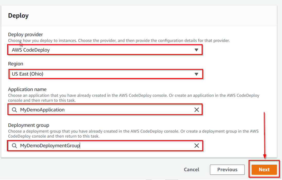 Deploy AWS CodePipeline
