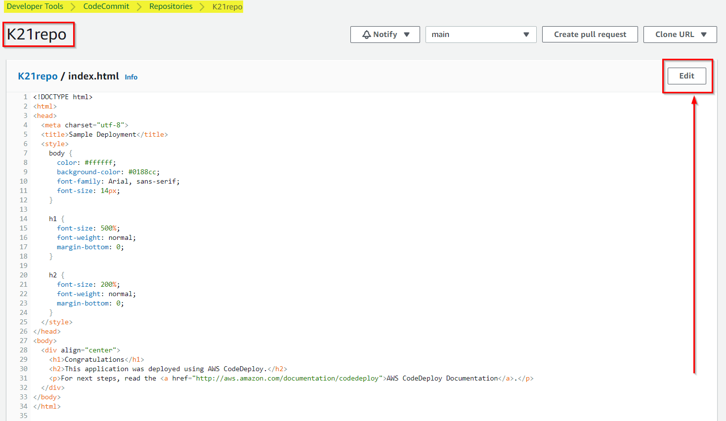 Deploy AWS CodePipeline