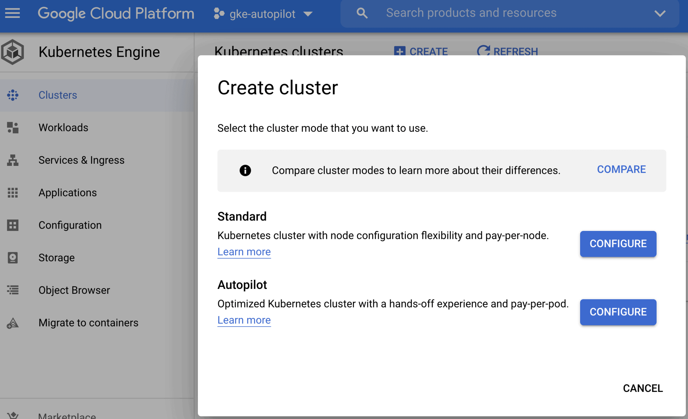 GKE: Standard & Autopilot mode