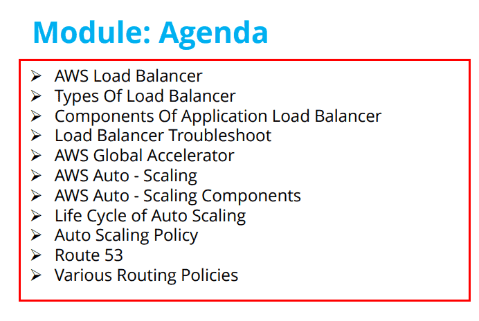 Module 6 agenda