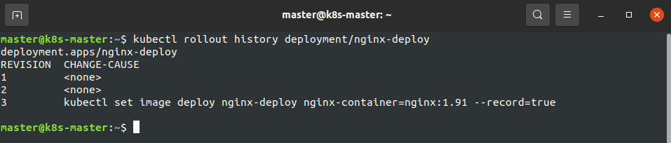 Deployment update history
