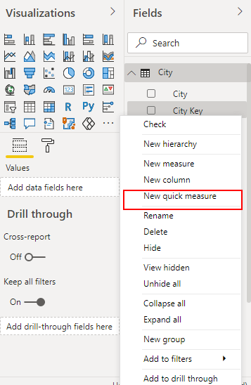 Quick-measure-from-menu