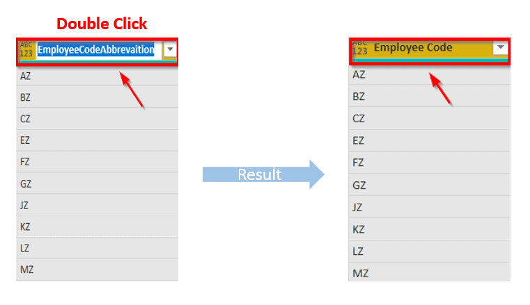 Renaming column header