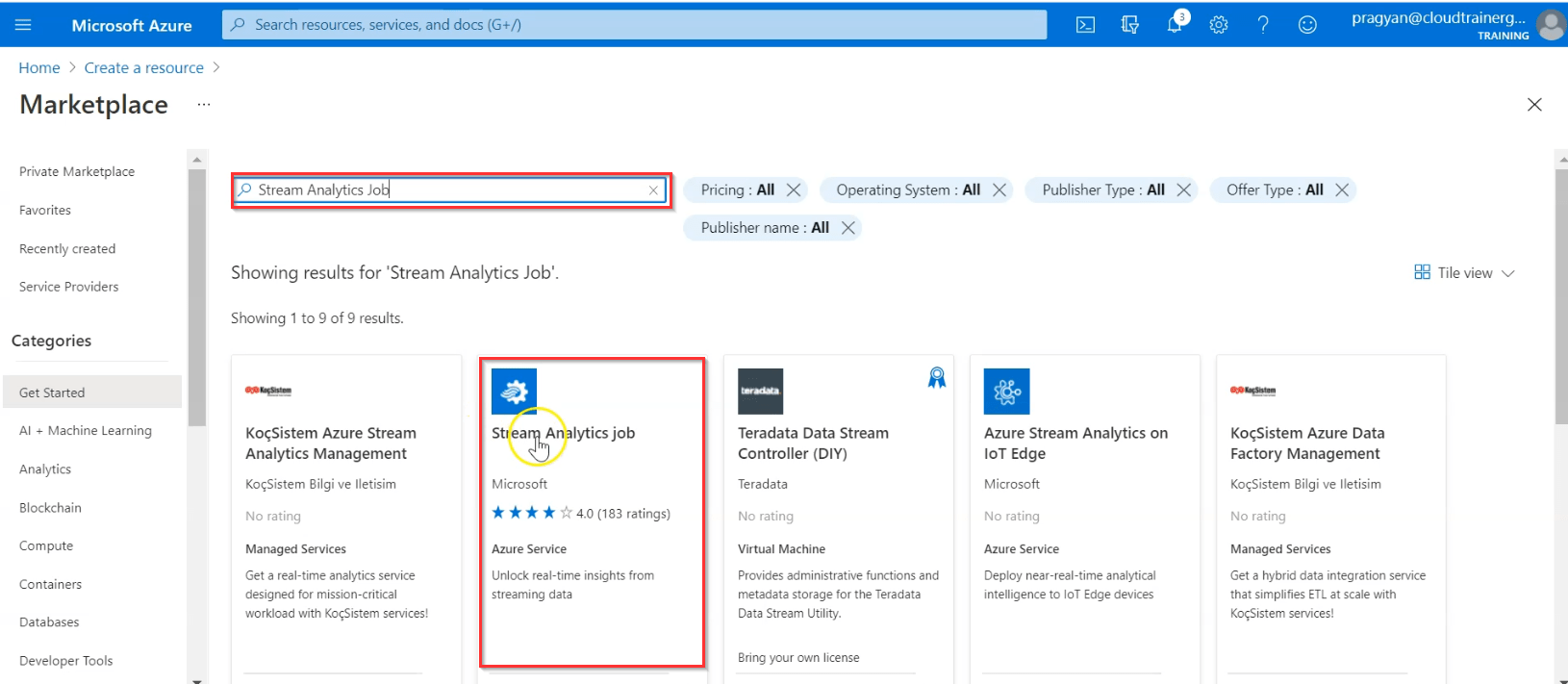 Stream-Analytics-Job