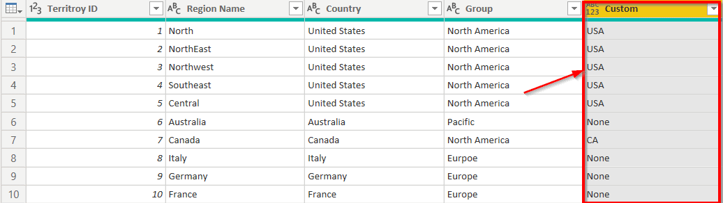 Conditional Column Result