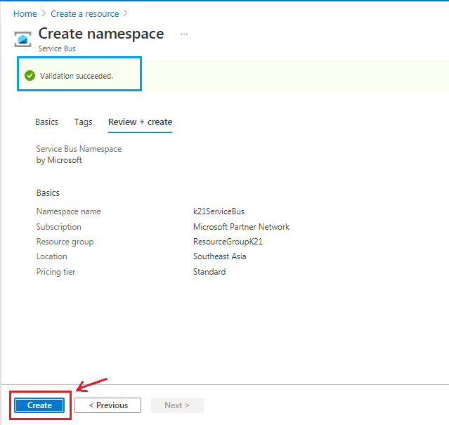 Create a namespace
