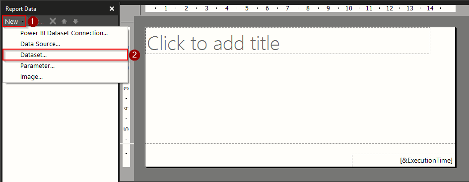 Create Dataset in Report Builder