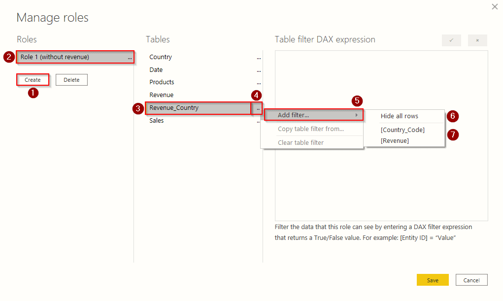 Create roles in Power BI