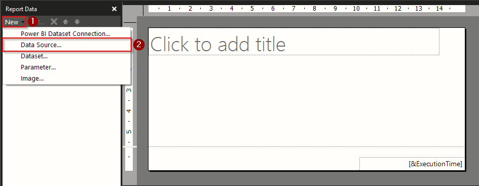 Import Data in Report Builder