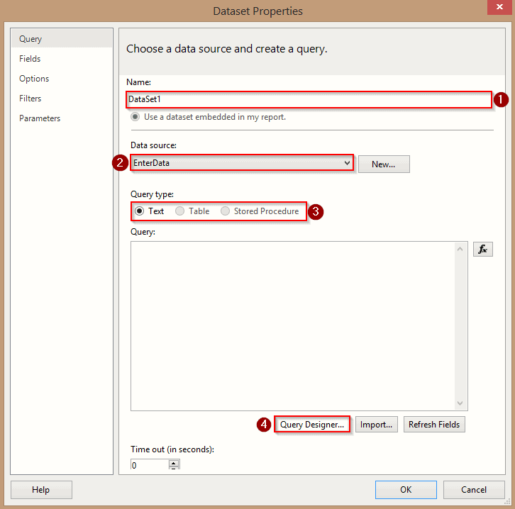 Import Data in Report Builder