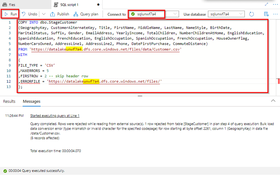 Load Data into a Relational Data Warehouse