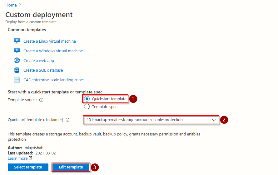 Quickstart Templates
