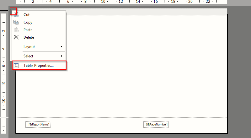 Tablix properties in Report Builder