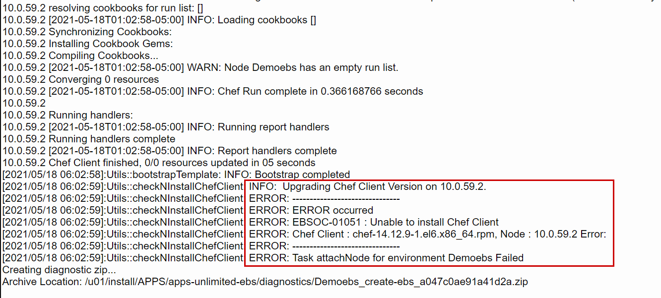 Error Installing Chef Client