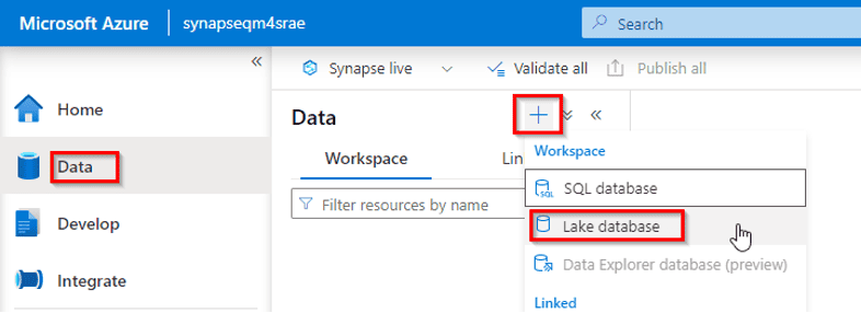 Analyze data in a lake database