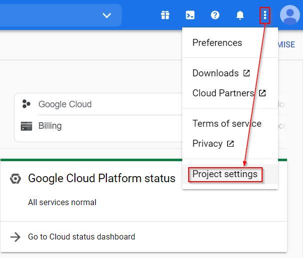 Update Google Cloud Projects Step 5