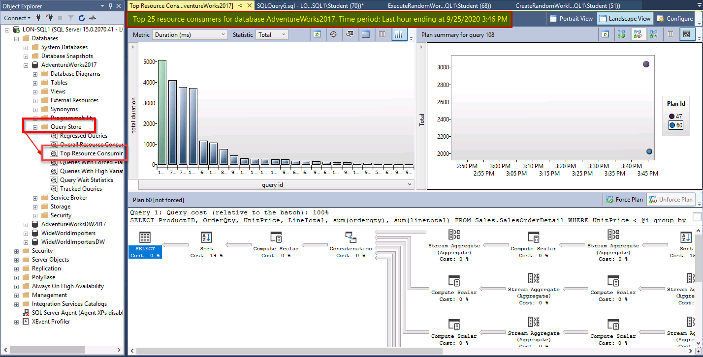 Data Administration on Microsoft Azure using Query store