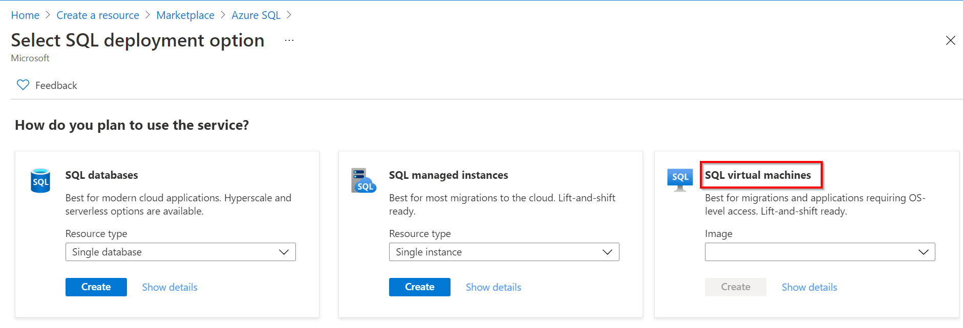 Create Azure SQL Virtual Machine for Database Administration on Miceosoft Azure