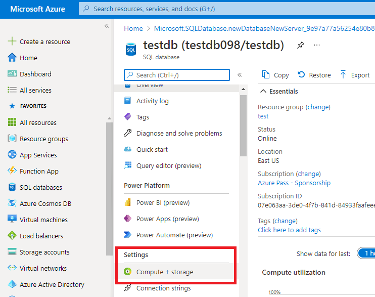 Compute and storage option