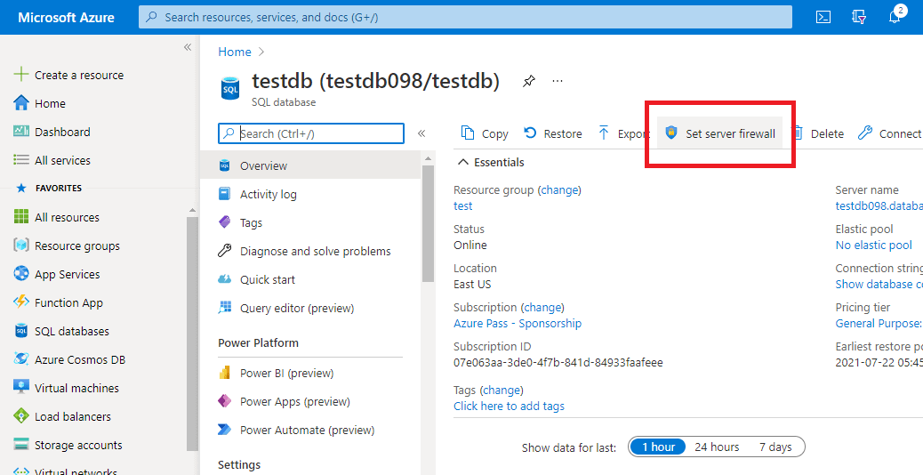 Adding server firewall