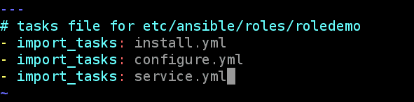 Ansible Roles tasks