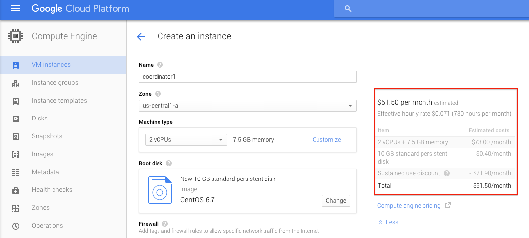 Compute Engine services