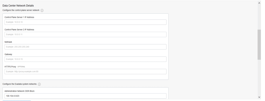 create exadata cloud infrastructure